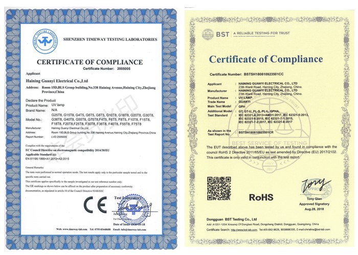 certification of uv light for room certification of uv light for room